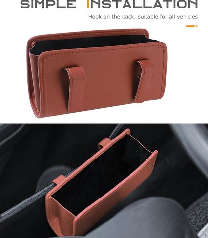 Car Door Trash Can,Cars Garbage Can,Car Accessories Foldable Hanging Mini Auto Dustbin,Leather Automotive Door Organizer with a Roll of Garbage Bag,Suit for Most Cars,Trucks,SUVs,RVs(Black) in Saudi Arabia