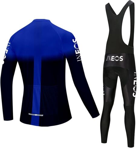 Men's Cycling Jersey Set Long Sleeve Bike Shirts Bicycle Clothing Cycling Bib Pants with 20D Gel Padded in Saudi Arabia