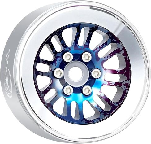 4PCS Aluminum 2.2 Inch High Mass Beadlock Wheels Hubs for 1/10 Axial Wraith RR10 YETI SCX10 D90 TRAXXAS TRX4 CC01 RC Crawler Car,Chrome+Purple in Kuwait