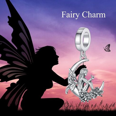 Moon Fairy/Moon Fox/Skunk/Jellyfish/Artist Palette Charm Sterling Silver Charms Beads Fits Bracelets Necklace Jewelry for Women in Saudi Arabia