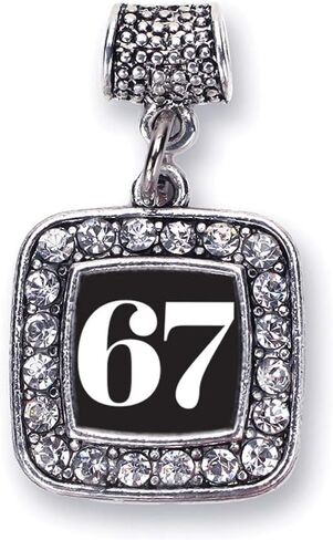 Inspired Silver - Silver Square Charm for Bracelet with Cubic Zirconia Jewelry in Saudi Arabia