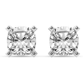 The Diamond Deal IGI Certified 1.00 to 5.00 Carat Cushion Shape Lab-Grown Diamond 4-Prong Stud Earrings in 14k Yellow, White or Rose Gold With Screw Back Closure in Kuwait
