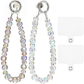 قطعتان من حزام معصم الهاتف المطرز بالكريستال مع علامة تبويب حبل الهاتف، حزام سوار الهاتف اللطيف، حزام الهاتف المتلألئ للنساء، حزام المعصم لحافظة الهاتف، حبل الهاتف الخلوي (أسود + شفاف) in Kuwait