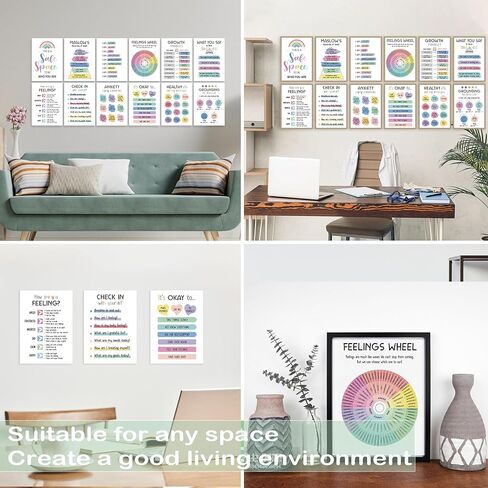 12 Pcs Mental Health Posters - Mental Health Awareness Items, Therapy Office Decor, Counseling Office Must Haves, School Counselor Inspirational Positive Poster, Mental Health Gifts (Laminated Posters-10"x14") in Kuwait