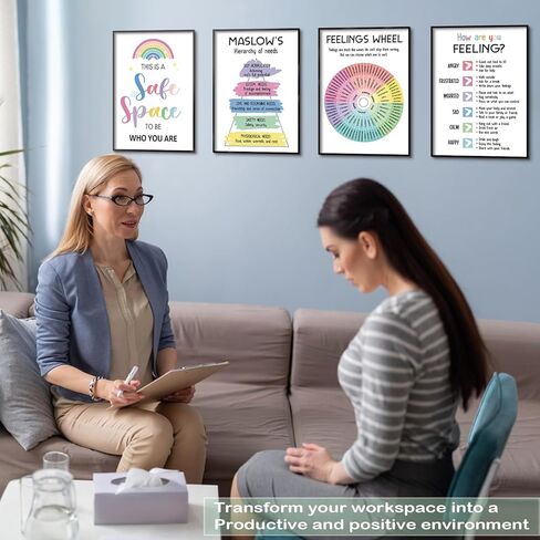 12 Pcs Mental Health Posters - Mental Health Awareness Items, Therapy Office Decor, Counseling Office Must Haves, School Counselor Inspirational Positive Poster, Mental Health Gifts (Laminated Posters-10"x14") in Kuwait