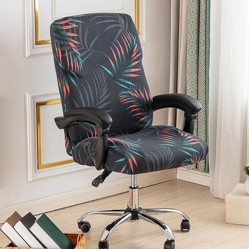 Stretch Office Chair Covers Durable Zipper Stretch Computer Desk Chair Cover Printed Computer Chair Slipcover Gaming Chair Covers Universal Desk Rotating Chair Slipcovers,04 in Kuwait