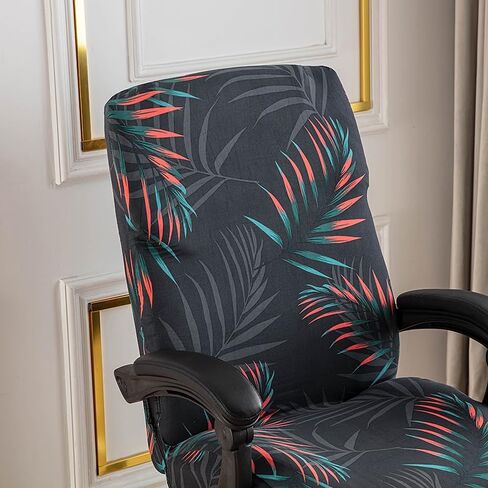 Stretch Office Chair Covers Durable Zipper Stretch Computer Desk Chair Cover Printed Computer Chair Slipcover Gaming Chair Covers Universal Desk Rotating Chair Slipcovers,04 in Kuwait