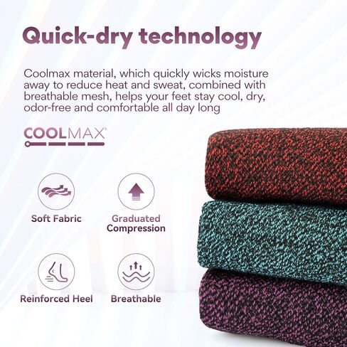 Knee High Compression Socks Coolmax Toe Socks Moisture Wicking Graduated Support for Running,Travel,Flight in Saudi Arabia