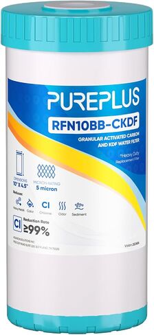 PUREPLUS 10 بوصة × 4.5 بوصة RFN10BB-SZ حديد منزلي بالكامل ومنغنيز يقلل خرطوشة استبدال فلتر المياه، عبوة واحدة in Kuwait