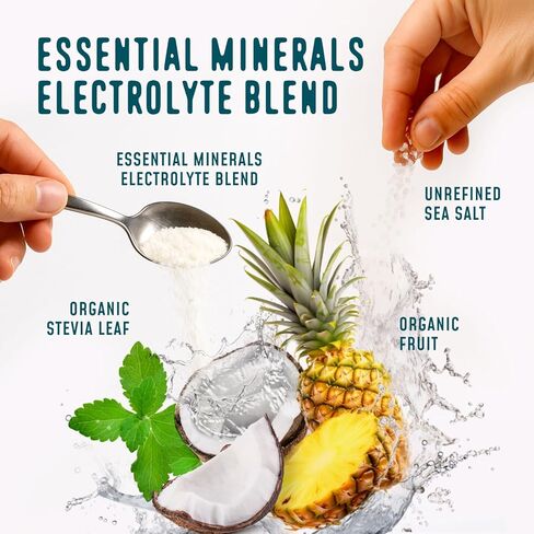 مزيج مشروبات إلكتروليت من فلافسيتي فروت بانش، 28 عبوة عصا أثناء التنقل - عبوات مسحوق إلكتروليتات صحية مصنوعة من فواكه حقيقية - مشروب مسحوق كيتو بدون سكر مضاف، خالي من الغلوتين in Kuwait