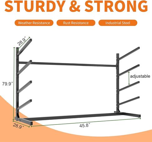 Freestanding Kayak Storage Rack,Heavy Duty Kayak Holder with Wheels,Metal Kayak Stand Indoor Outdoor,Garage Storage Rack for Kayaks,Canoes,SUP,Paddle Board and Surfboards in Kuwait