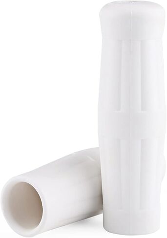 1 Pair 1"-7/8" Universal Motorcycle Bike Vintage Classic Handlebar Hand Grips Bar(White) in Saudi Arabia