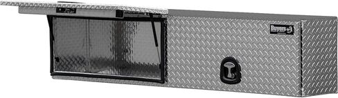 Buyers Products 1701770 Topsider Truck Tool Box, 18x16x96 Inch, Diamond Tread Aluminum, Dual Flip-Up Doors, Locking Compression Latch, Weather Resistant, No-Drill Mount, Made in USA in Saudi Arabia