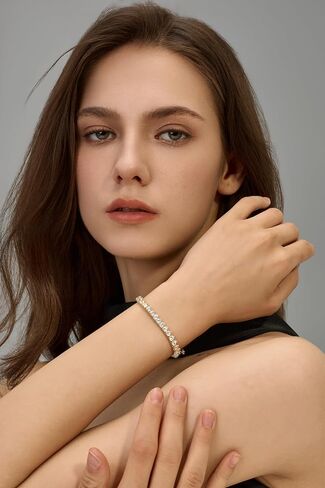 سوار التنس مملوءة بالذهب 14K للنساء 2mm 3mm 4mm CZ Opal Gold Tennis Pracelet للنساء ، عيد الحب ، الأم ، هدية مجوهرات عيد الميلاد للنساء in Kuwait