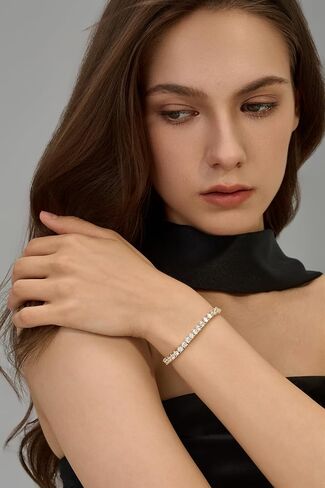 سوار التنس مملوءة بالذهب 14K للنساء 2mm 3mm 4mm CZ Opal Gold Tennis Pracelet للنساء ، عيد الحب ، الأم ، هدية مجوهرات عيد الميلاد للنساء in Kuwait