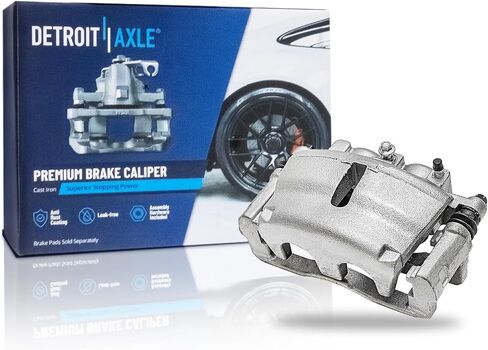 Detroit Axle-4.2l الأمامي الفرامل اليسرى الفرجار ل 06-09 شيفروليه تريل بليزر GMC Envoy ، 06-07 Buick Rainier ، سائق فرامل القرص الفرجار W/Bracket 2006 2007 2008 استبدال in Saudi Arabia