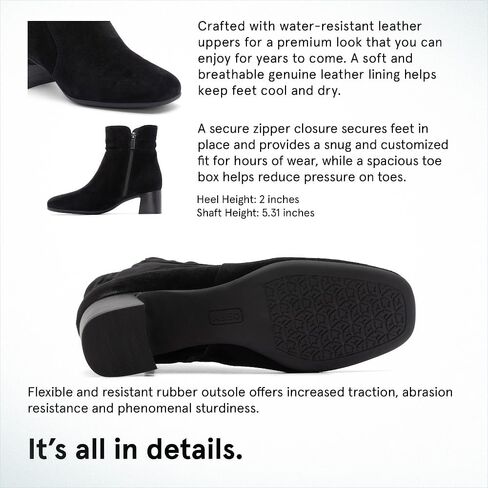 ABEO Avenue Mid Ankle Booties for Women | Fall Boots for Women | Water Resistant Leather | Built-In Orthotic Insole in Kuwait