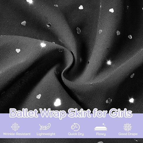 Zando Sequin Ballet Skirt for Girls Wrap Ballet Skirt Women with Adjustable Waist Tie Toddlers Kids Flowy Lightweight in Saudi Arabia