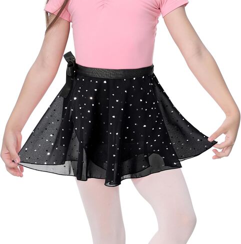 Zando Sequin Ballet Skirt for Girls Wrap Ballet Skirt Women with Adjustable Waist Tie Toddlers Kids Flowy Lightweight in Saudi Arabia