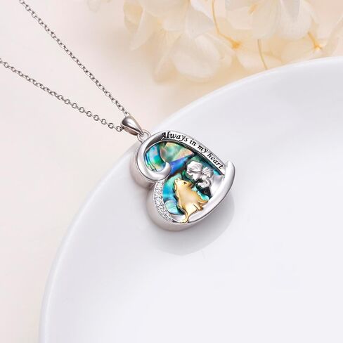 S925 Sterling Silver Dog Dur Necklace for Pet Ashes for Women Pet Fur Fur Jtersiake التذكارية التذكارية هدايا المجوهرات القلادة لخسارة النساء جرو in Kuwait