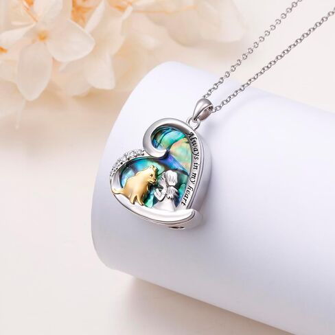 S925 Sterling Silver Dog Dur Necklace for Pet Ashes for Women Pet Fur Fur Jtersiake التذكارية التذكارية هدايا المجوهرات القلادة لخسارة النساء جرو in Kuwait