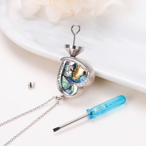 S925 Sterling Silver Dog Dur Necklace for Pet Ashes for Women Pet Fur Fur Jtersiake التذكارية التذكارية هدايا المجوهرات القلادة لخسارة النساء جرو in Kuwait