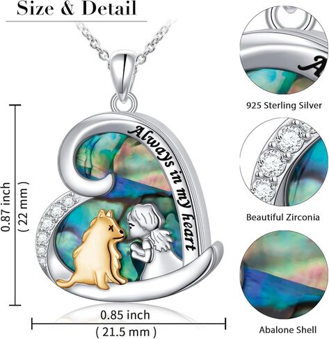 S925 Sterling Silver Dog Dur Necklace for Pet Ashes for Women Pet Fur Fur Jtersiake التذكارية التذكارية هدايا المجوهرات القلادة لخسارة النساء جرو in Kuwait