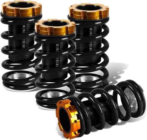 سلالة أورينيوم ألمنيوم التعليق المقياس coilover ربيع متوافق مع Civic CRX del sol integra 88-00 ، 1-4 بوصات ، 4 قطع ، الربيع الأسود والأكمام in Kuwait