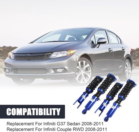 JDMSPEED NEW Blue Blue Full Coilover Kit Placension for Infiniti G37 Sedan Coupe 2008-2011 in Saudi Arabia