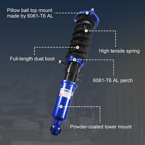 JDMSPEED NEW Blue Blue Full Coilover Kit Placension for Infiniti G37 Sedan Coupe 2008-2011 in Saudi Arabia