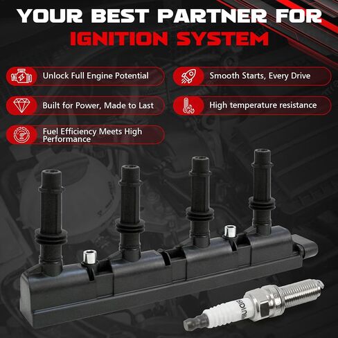 مجموعة UF669 من 1 حزمة ملف الإشعال ومقاطع شرارة Iridium-platinum متوافقة مع Buick Encore و Chevy Cruze و Sonic و Trax و Volt Cruze Limited 1.4L 1.8L L4 ، استبدل D521C 555777898 55579072 25198623 in Saudi Arabia