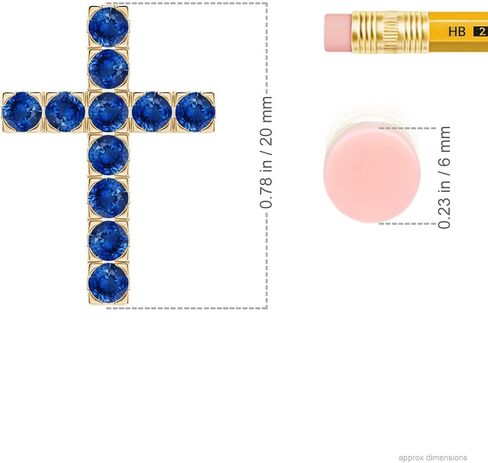 Angara Natural Blue Sapphire Cross Pendant Necklace in 14K Solid Gold | September Birthstone, Birthday, Engagement, Anniversary, Wedding Jewelry Gift for Women in Saudi Arabia