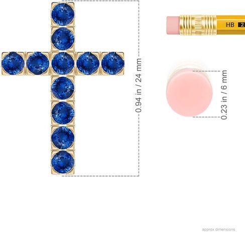 Angara Natural Blue Sapphire Cross Pendant Necklace in 14K Solid Gold | September Birthstone, Birthday, Engagement, Anniversary, Wedding Jewelry Gift for Women in Saudi Arabia