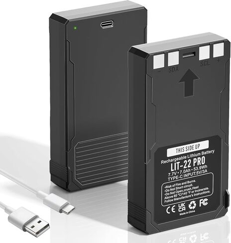 E EGOWAY 2-Pack 7000mAh Lit-22 بطاريات قابلة للشحن لكاميرا الصيد، متوافقة مع سلسلة Flex - Flex-M، Flex G-36، Flex-Plus، Flex-S، LIT-22 استبدال حزمة البطارية in Kuwait