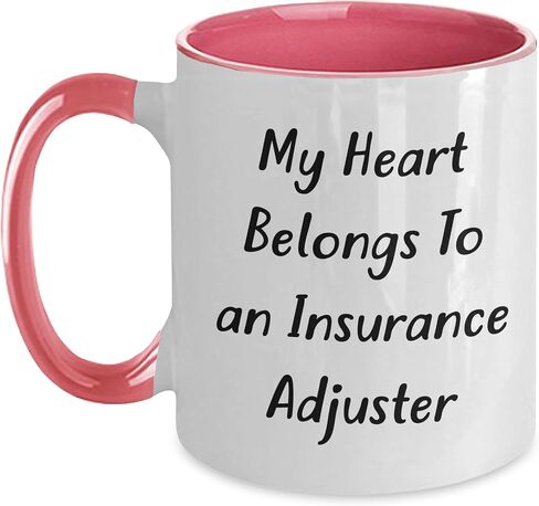 Insurance Adjuster Gifts from Friends - My Heart Belongs To An Insurance Adjuster Two Tone Coffee Mug, Birthday Unique Gift for Insurance Adjuster in Saudi Arabia