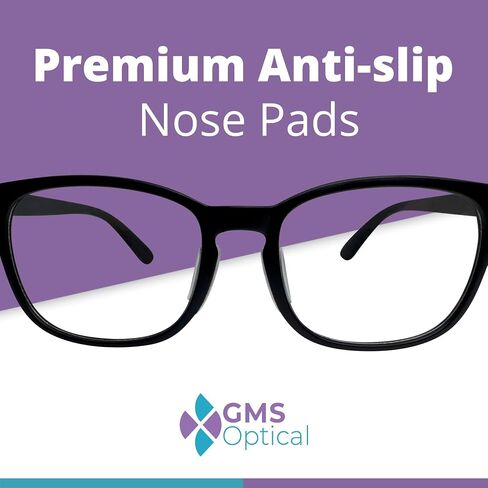 GMS Optical بسمك 2.5 مم/ طول 18 مم - وسادات أنف من السيليكون مضادة للانزلاق على شكل فراشة لاصقة، وسادات أنف غير قابلة للانزلاق للنظارات، لاستبدال وسادات الأنف للنظارات الشمسية - 10 أزواج شفافة in Saudi Arabia