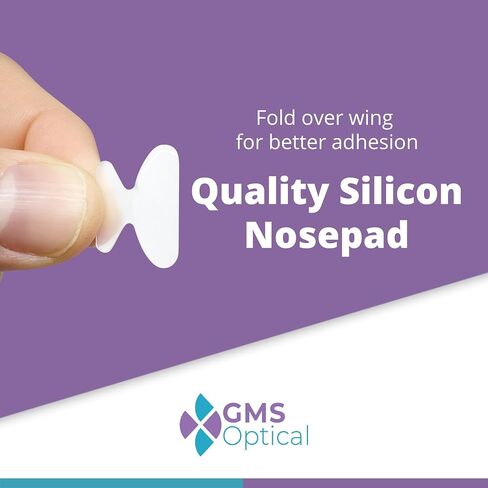 GMS Optical بسمك 2.5 مم/ طول 18 مم - وسادات أنف من السيليكون مضادة للانزلاق على شكل فراشة لاصقة، وسادات أنف غير قابلة للانزلاق للنظارات، لاستبدال وسادات الأنف للنظارات الشمسية - 10 أزواج شفافة in Saudi Arabia