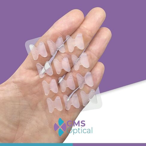 GMS Optical بسمك 2.5 مم/ طول 18 مم - وسادات أنف من السيليكون مضادة للانزلاق على شكل فراشة لاصقة، وسادات أنف غير قابلة للانزلاق للنظارات، لاستبدال وسادات الأنف للنظارات الشمسية - 10 أزواج شفافة in Saudi Arabia