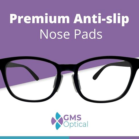 GMS Optical بسمك 2.5 مم/ طول 18 مم - وسادات أنف من السيليكون مضادة للانزلاق على شكل فراشة لاصقة، وسادات أنف غير قابلة للانزلاق للنظارات، لاستبدال وسادات الأنف للنظارات الشمسية - 10 أزواج شفافة in Saudi Arabia