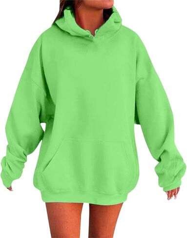 Oversized Hoodies For Women 2025 Plus Size Plain Basic Y2k Cute Pullover Hooded Sweatshirts Tops Trendy Outfits in Saudi Arabia