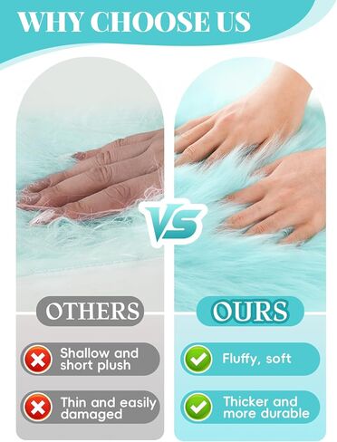 قطعتان من سجاد خزانة المدرسة، زينة خزانة صغيرة مقاس 30.48 سم × 30.48 سم للفتيات، سجادة ناعمة منفوشة مع ظهر مانع للانزلاق لتزيين خزانة المدرسة المتوسطة، تصوير جمالي للأظافر (أزرق بحيرة) in Kuwait