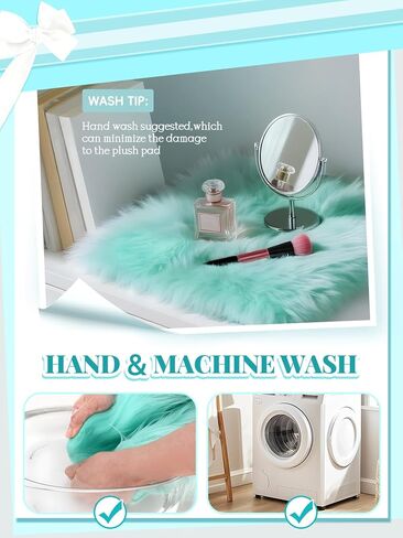 قطعتان من سجاد خزانة المدرسة، زينة خزانة صغيرة مقاس 30.48 سم × 30.48 سم للفتيات، سجادة ناعمة منفوشة مع ظهر مانع للانزلاق لتزيين خزانة المدرسة المتوسطة، تصوير جمالي للأظافر (أزرق بحيرة) in Kuwait