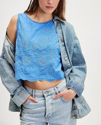 Babydoll Tie Front Tank Tops Women Sleeveless Crop Vest Floral Embroidered Sexy Y2k Bow Going Out Shirt in Kuwait