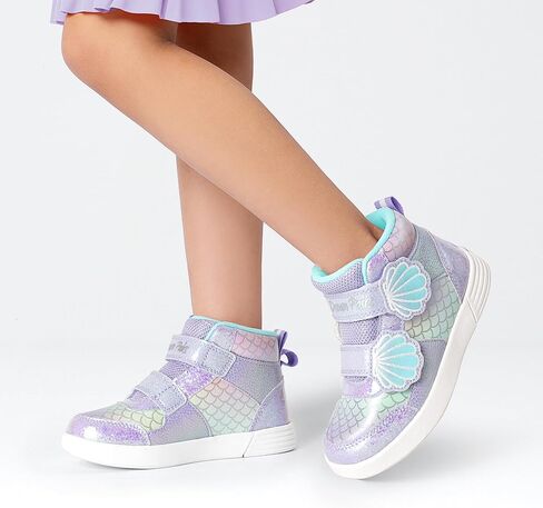 DREAM PAIRS Girls Shoes Toddler Sneakers Kids High Top Shoes with Hook and Loop Storybook Casual Walking Shoes in Kuwait