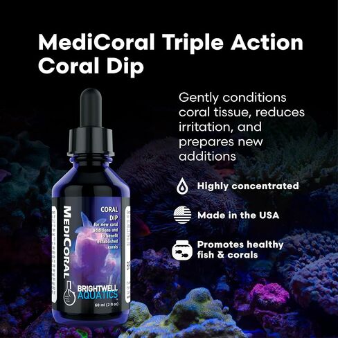Brightwell Aquatics MediCoral - Coral Dip for New Coral Additions and to Benefit Established Corals , 30-ml in Kuwait