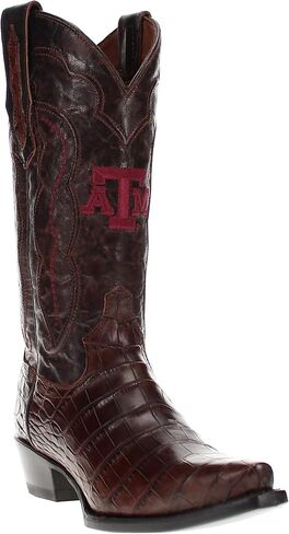 Vaccari النسائية أوليفيا الأصلية التمساح الجلود NCAA Athletics التطريز Snip Toe Cowgirl Boots in Kuwait