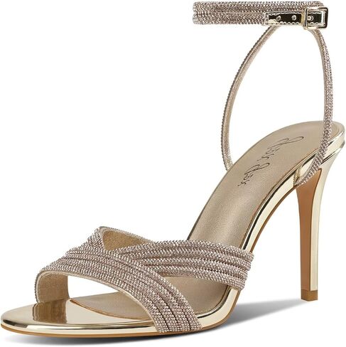 Women's Rhinestone High Heel Sandals Sparkly Stilettos Heeled Ankle Strap Stilettos Round Open Toe Dressy Weddings Sexy Sandals Shoes in Kuwait