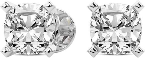 The Diamond Deal IGI Certified 1.00 to 5.00 Carat Cushion Shape Lab-Grown Diamond 4-Prong Stud Earrings in 14k Yellow, White or Rose Gold With Screw Back Closure in Kuwait