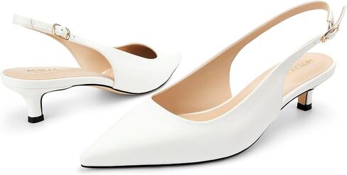 كعب هريرة للسيدات Slingback مدببة المغلقة حزام كاحل أنيقة النساء مضخات لتواعد الزفاف in Kuwait