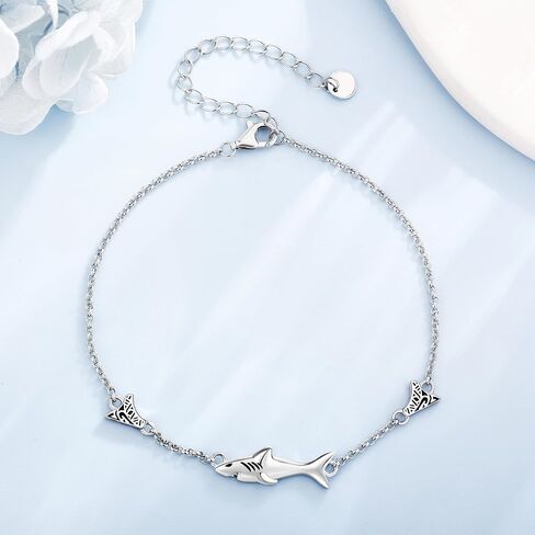 سوار القرش S925 Sterling Silver Silver Shark Suity Swelet Shark Home For Women Men in Saudi Arabia